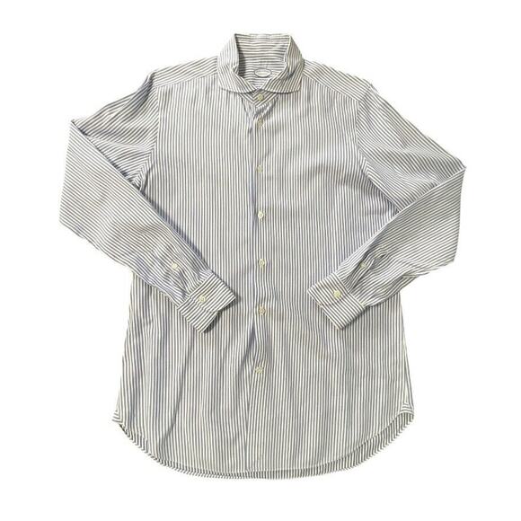 Vincenzo Di Ruggiero Button Up Shirt Mens Medium/15.5 Blue LS Italy Pinstripe - Picture 1 of 8